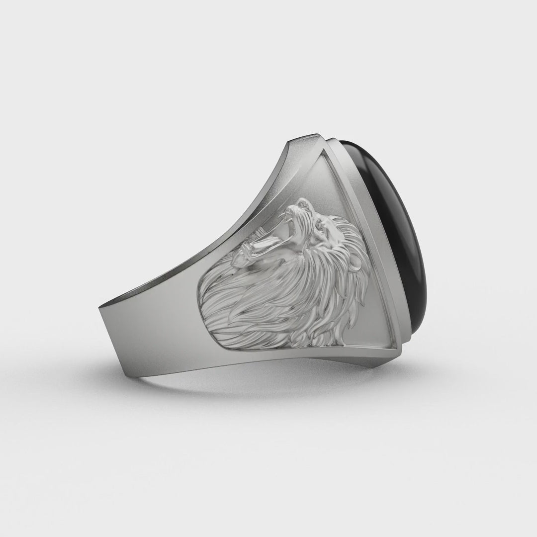 Lion Roar Onyx Ring