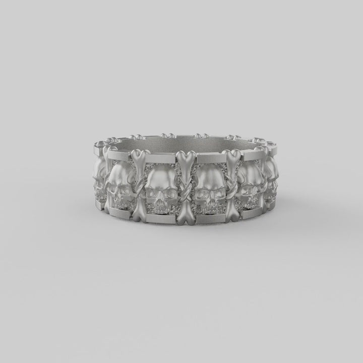 Skull and Bone Band Ring