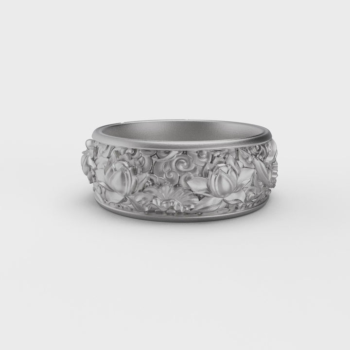 Rose and Flowers band ring