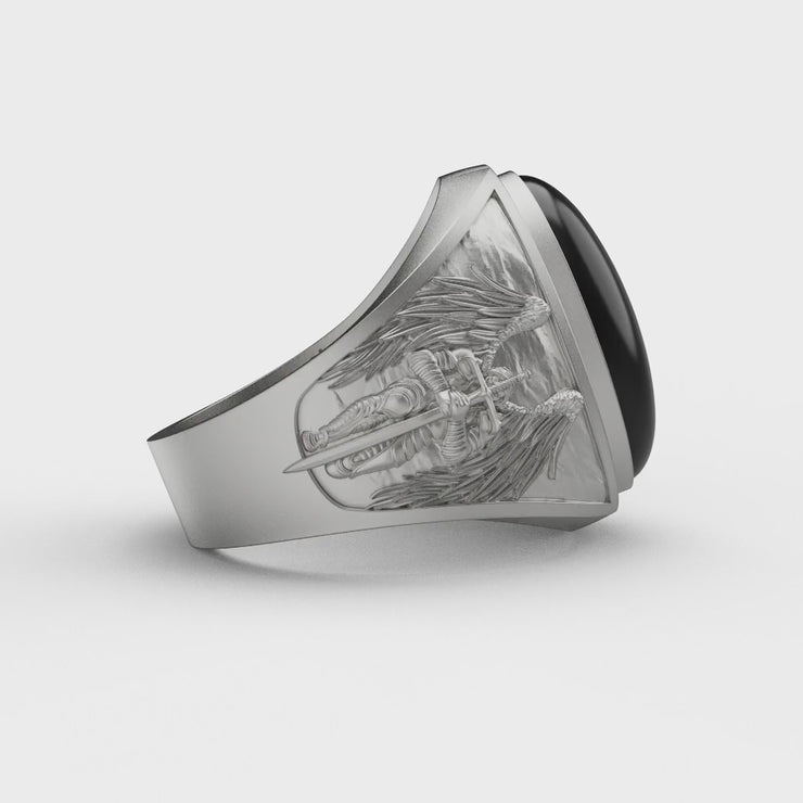 Saint Michael Onyx Ring – Theswaf