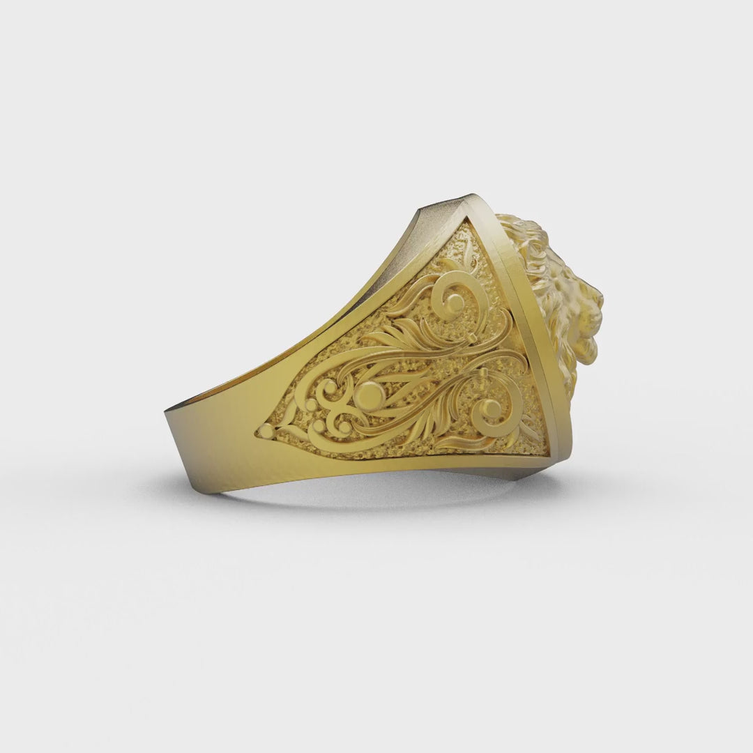 Lion Head Signet Ring