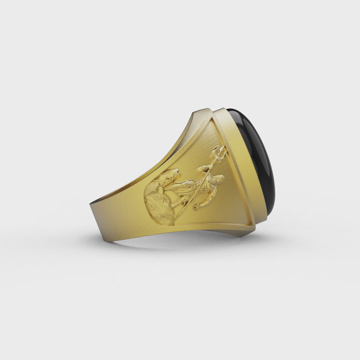 Poseidon Onyx Gemston Ring