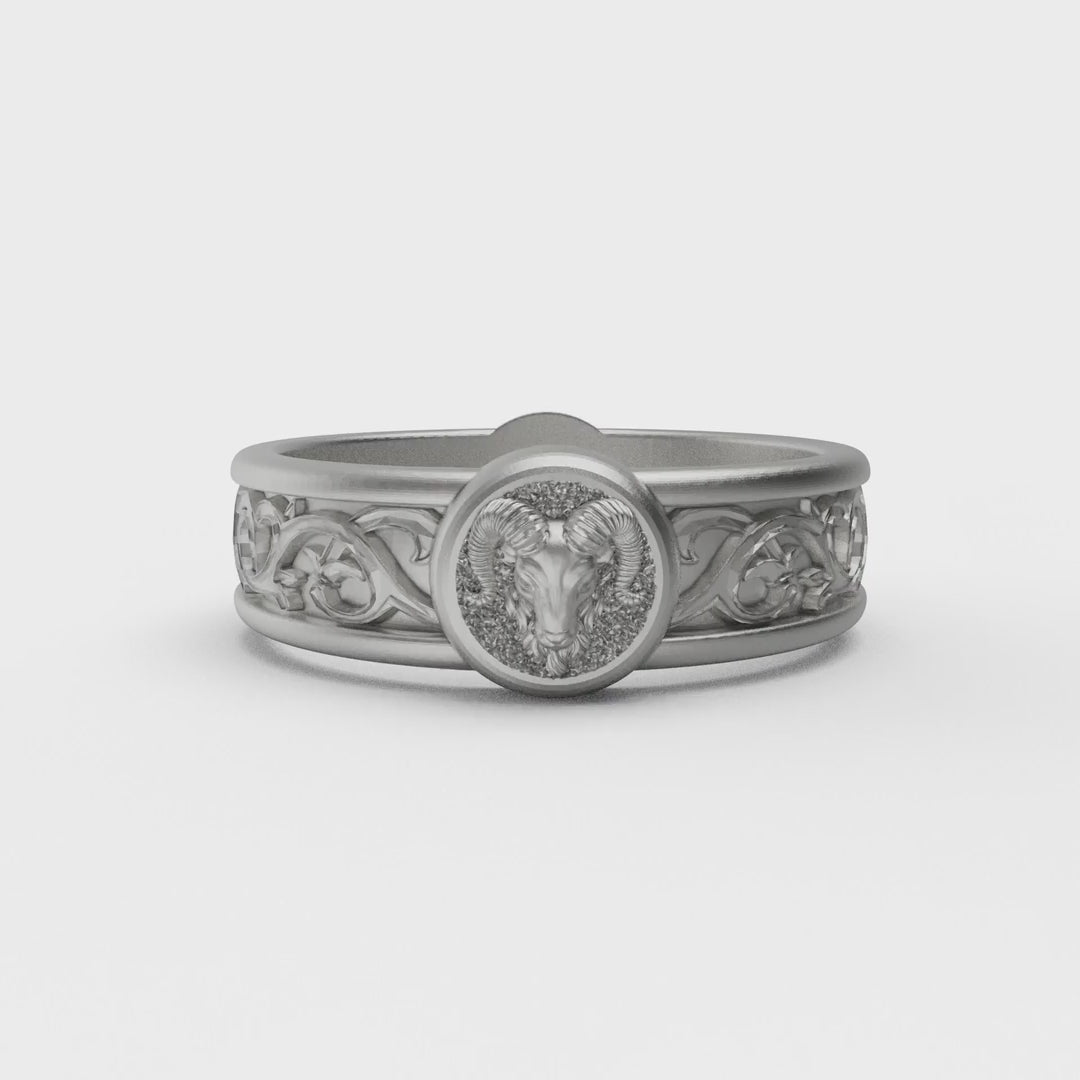 Aries Ram Band Ring