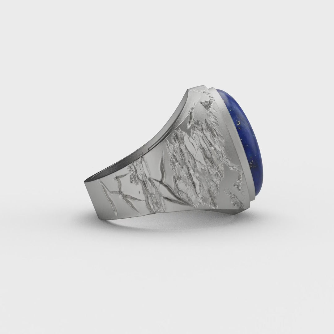 Cracked Lapis Ring