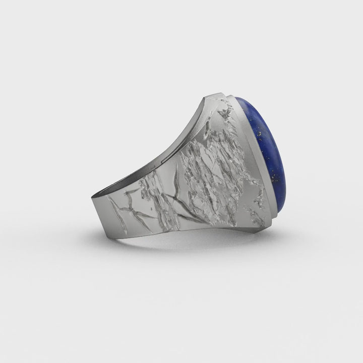 Cracked Lapis Ring