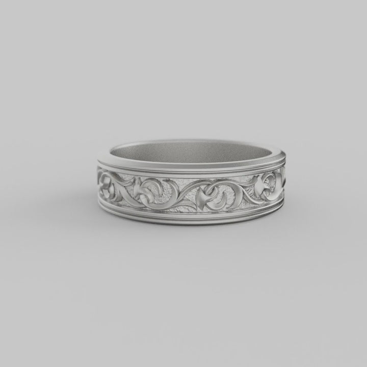 Vintage Floral Band Ring
