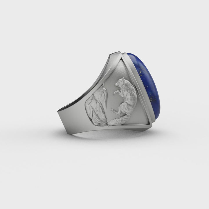 Fox Lapis Lazuli Ring