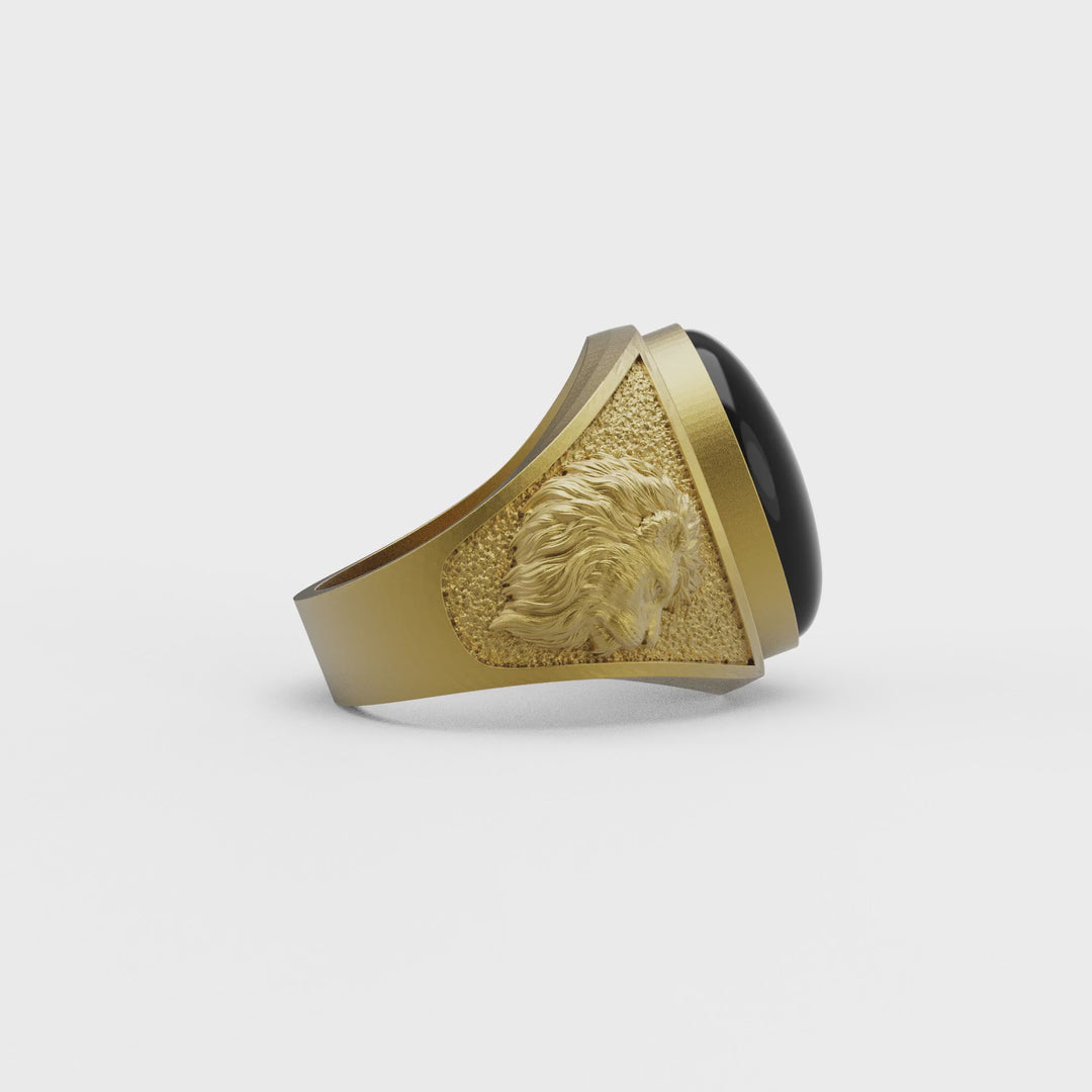 Lion Onyx Gemstone Ring