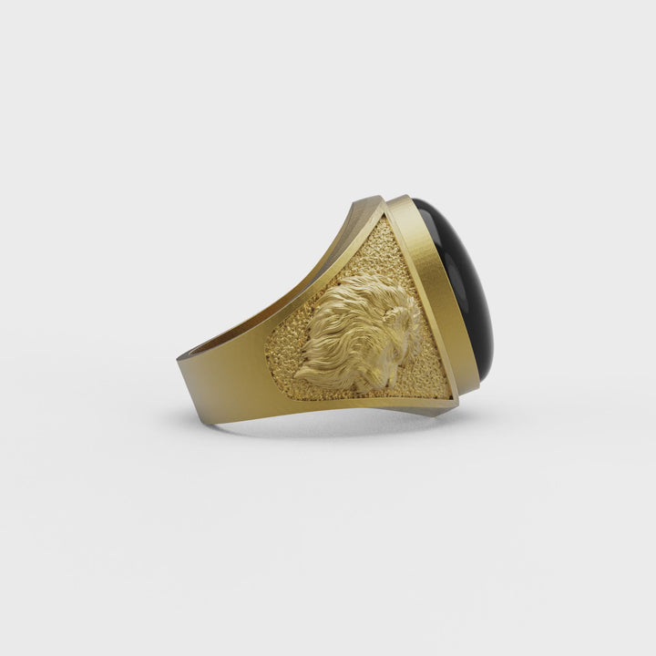 Lion Onyx Gemstone Ring