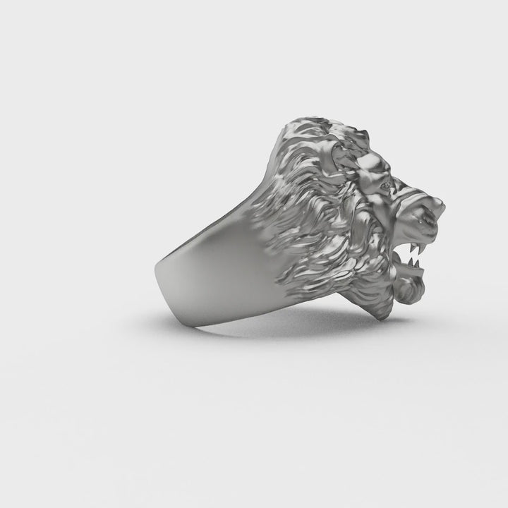 Angry Lion Face Ring