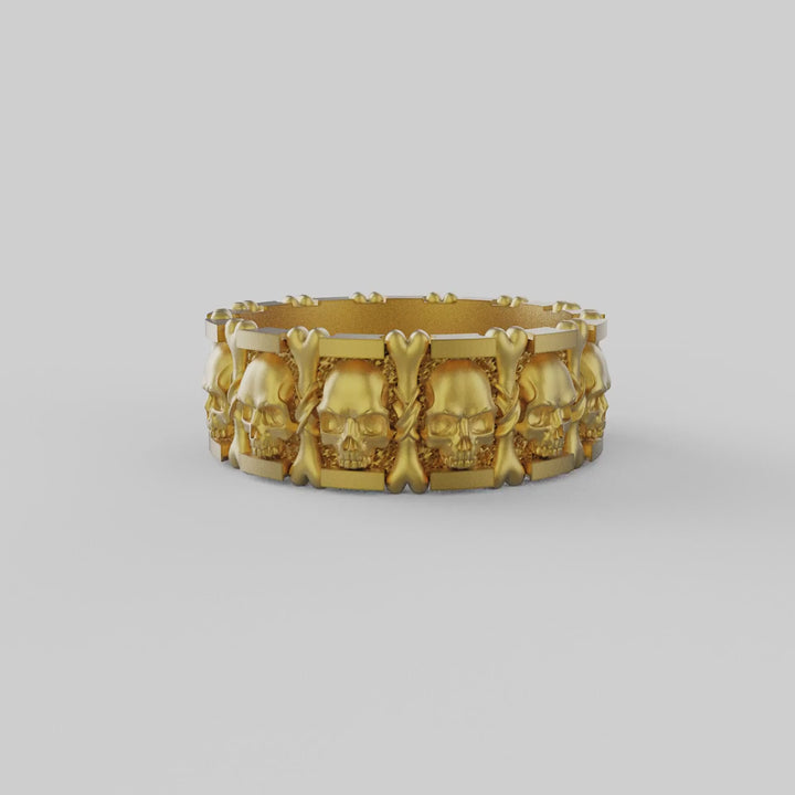 Skull and Bone Band Ring