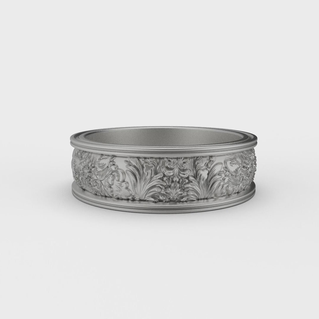 Leaves and Flowers Band Ring