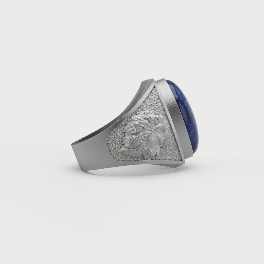 Lion Lapis Gemstone Ring