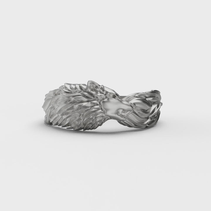 Angry Wolf Band Ring