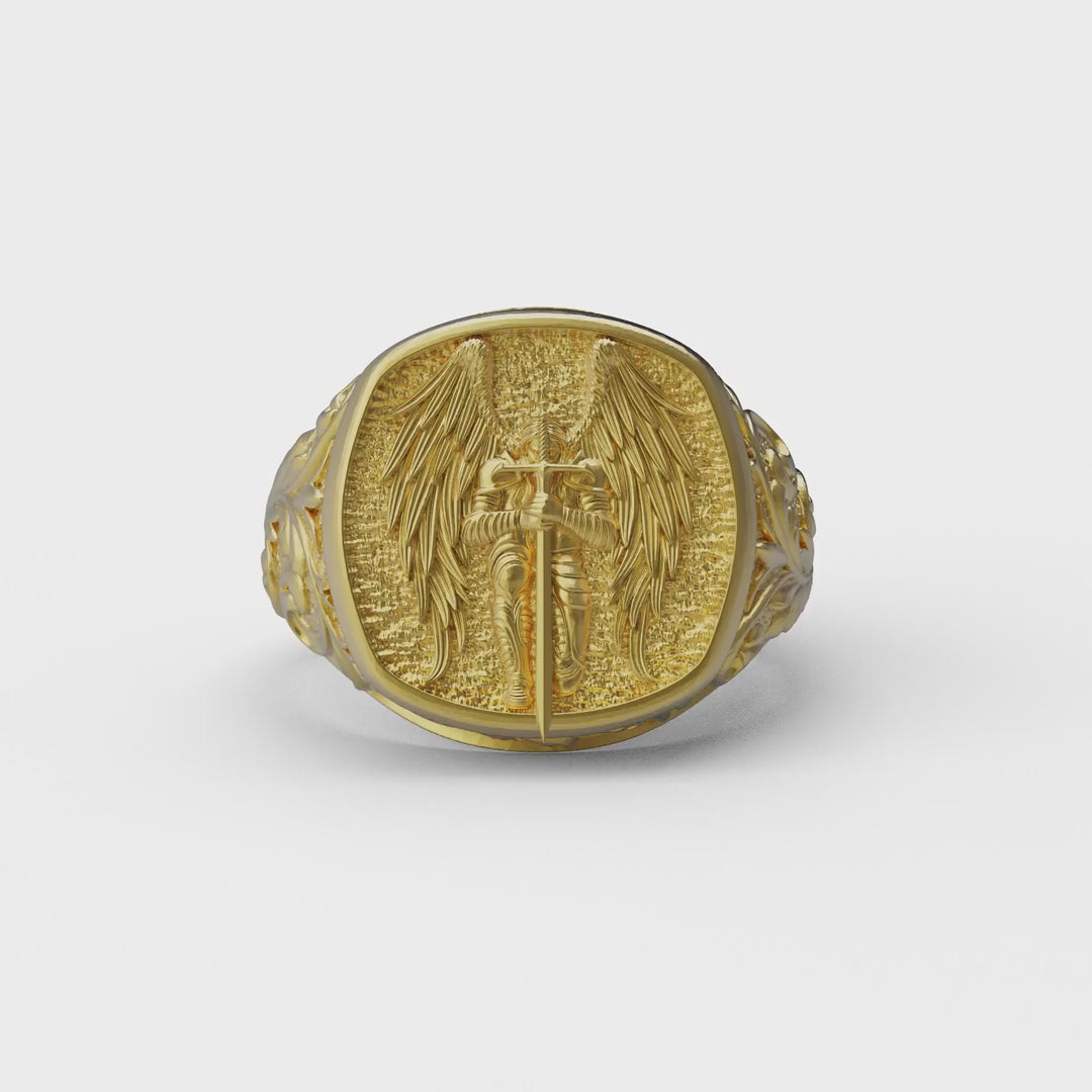 Saint Michael Signet Ring