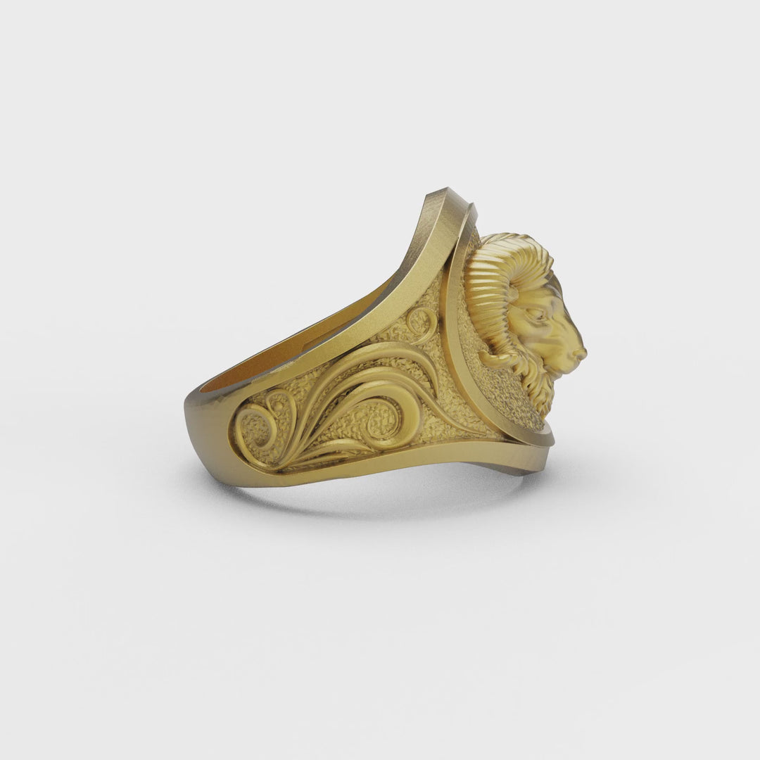 Aries Head Ring