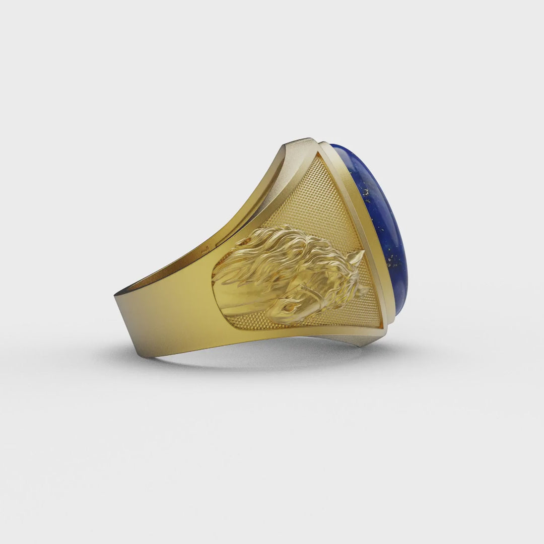 Horse Lapis Lazuli Ring