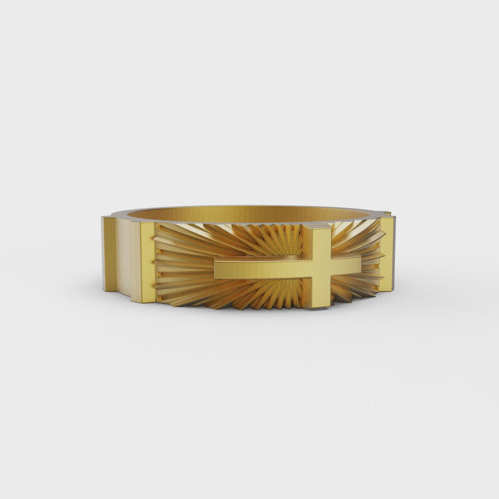 Cross Ornament Band Ring