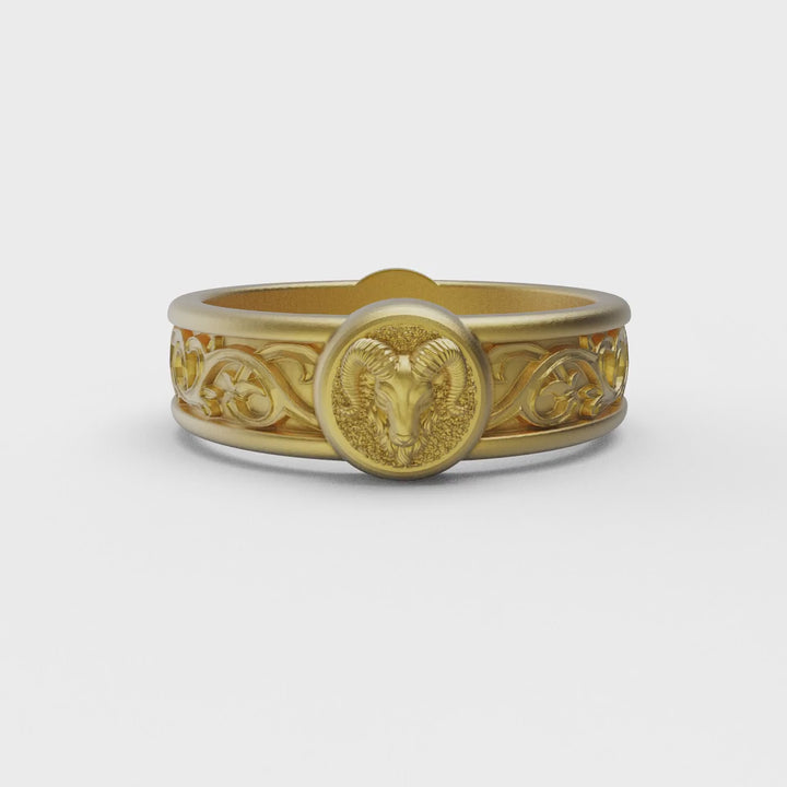 Aries Ram Band Ring