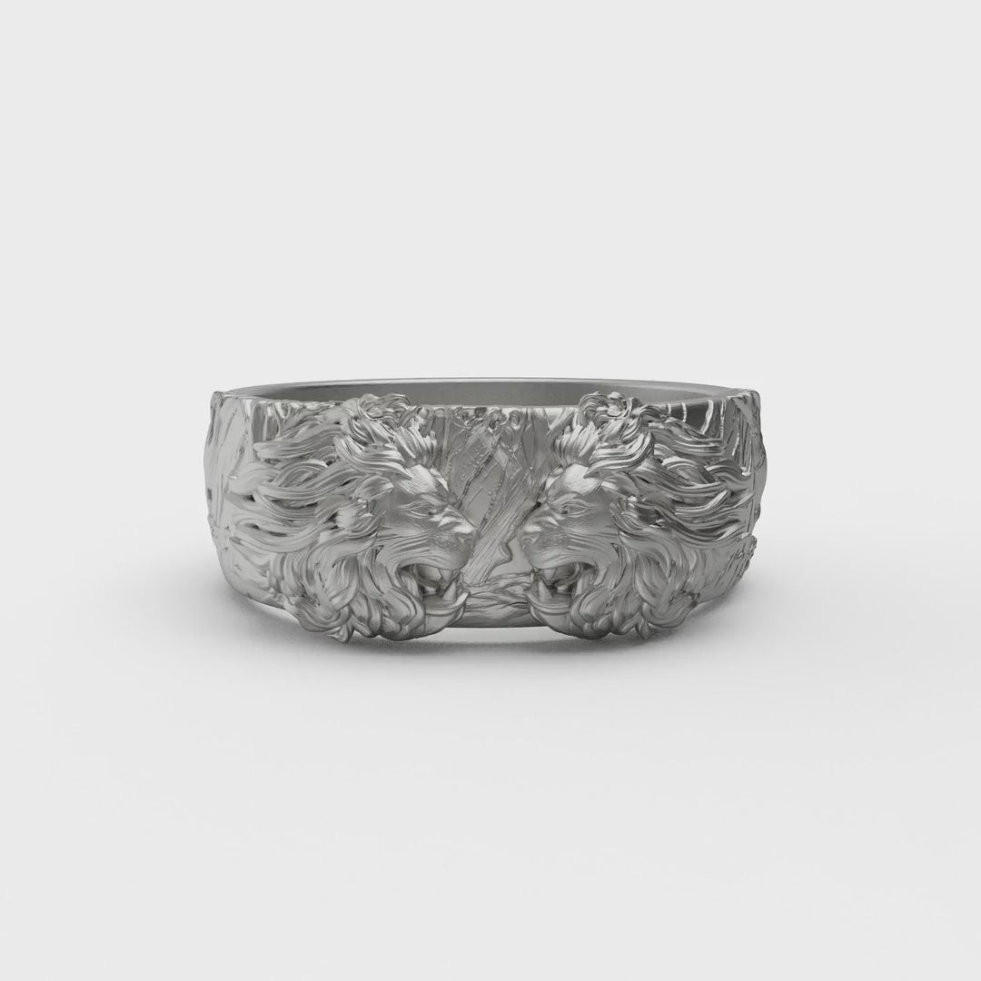 Double Lion Band Ring