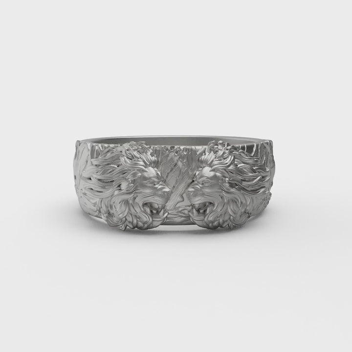 Double Lion Band Ring