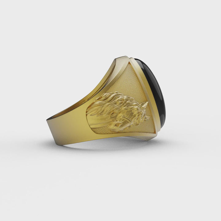 Horse Onyx Ring