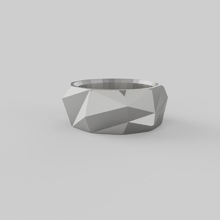 Faceted Geometric Band Ring