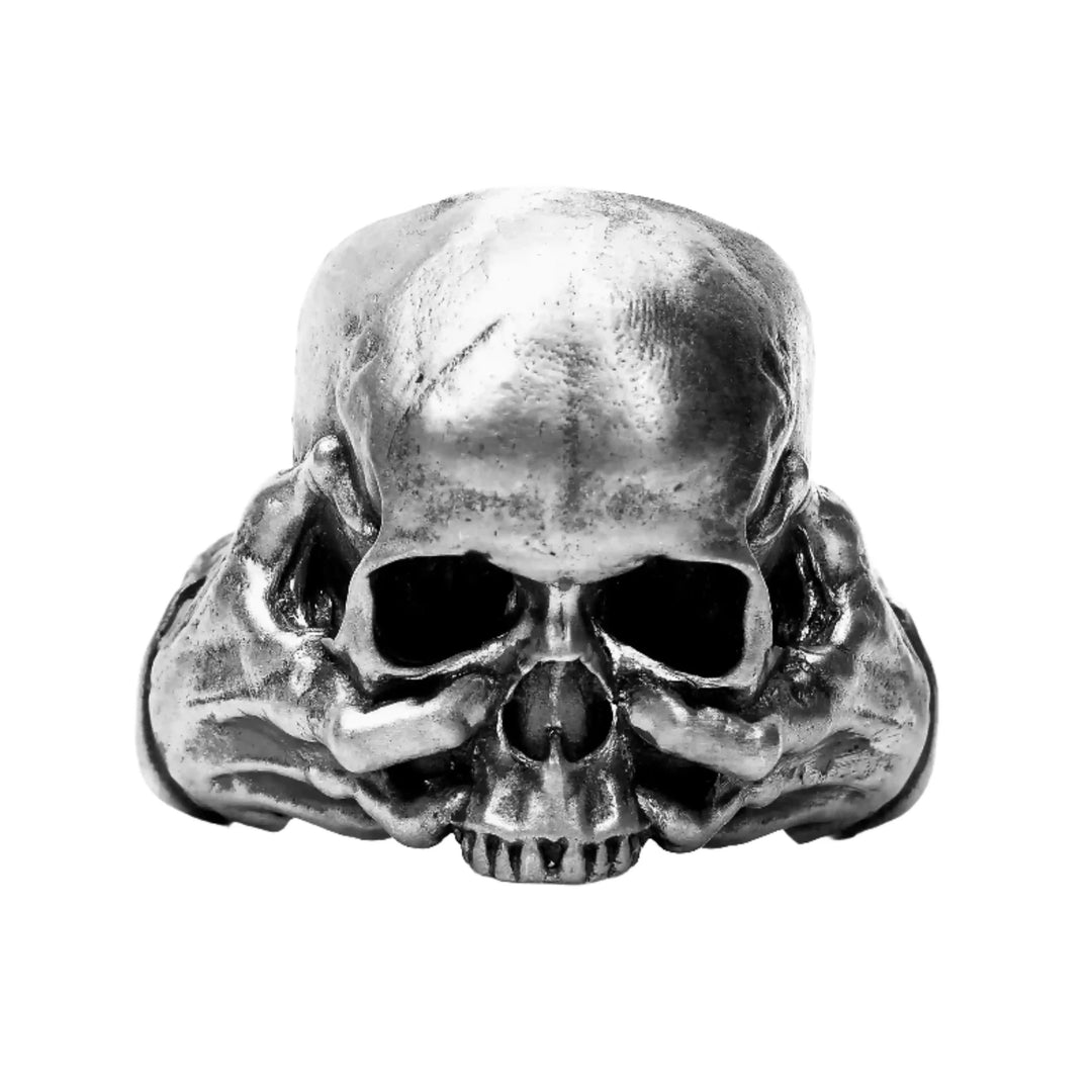 handmade sterling silver Skull Head Ring