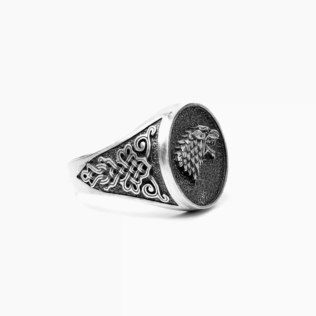 sterling silver Game Of Thrones Stark Wolf Ring 