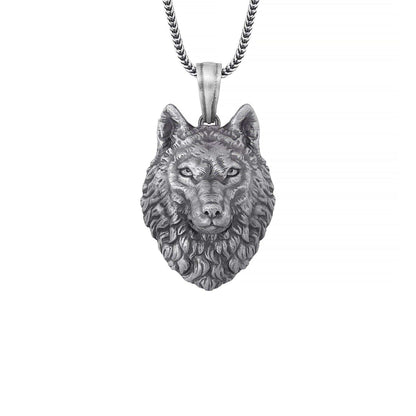 Wild Wolf Head Necklace