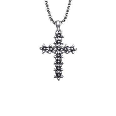 Floral Cross Pendant Necklace