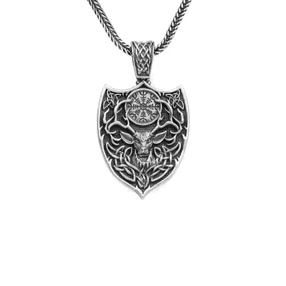 Aegishjalmur Pendant - Celtic Deer Necklace