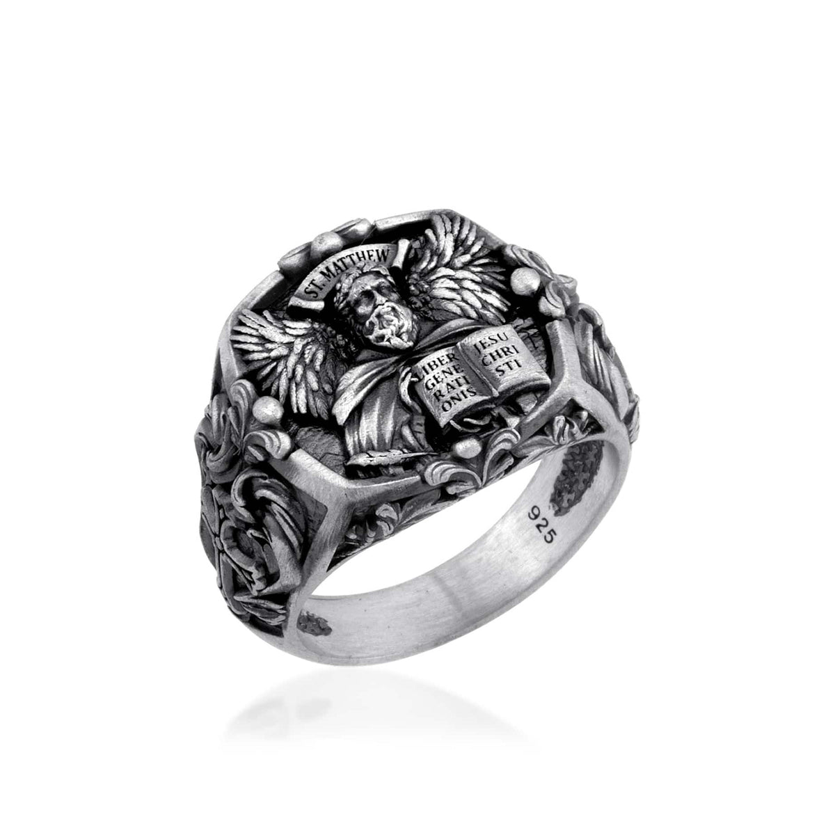 Saint Matthew Angel Silver Ring