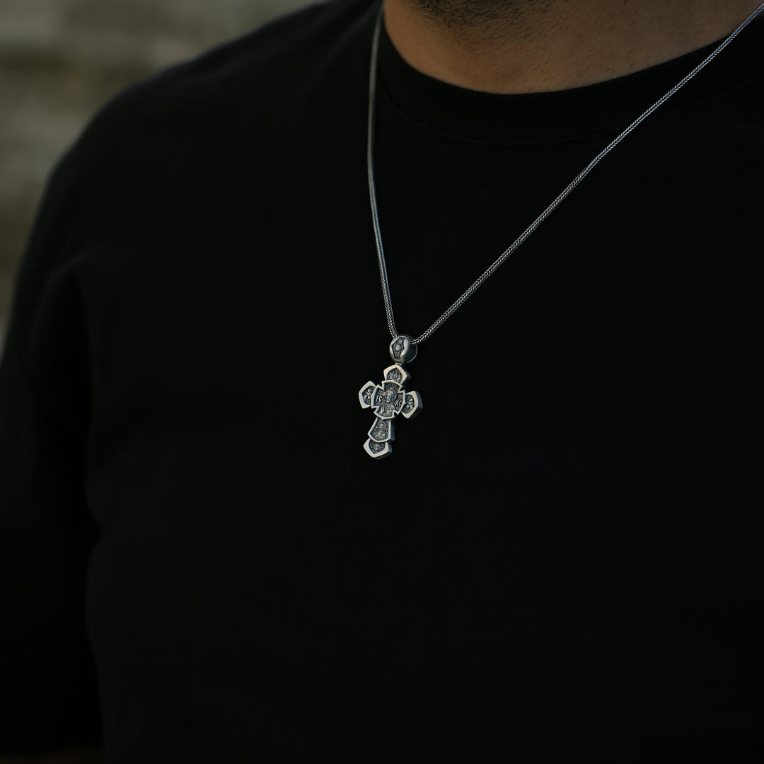 Jesus Criss Glided Cross Necklace