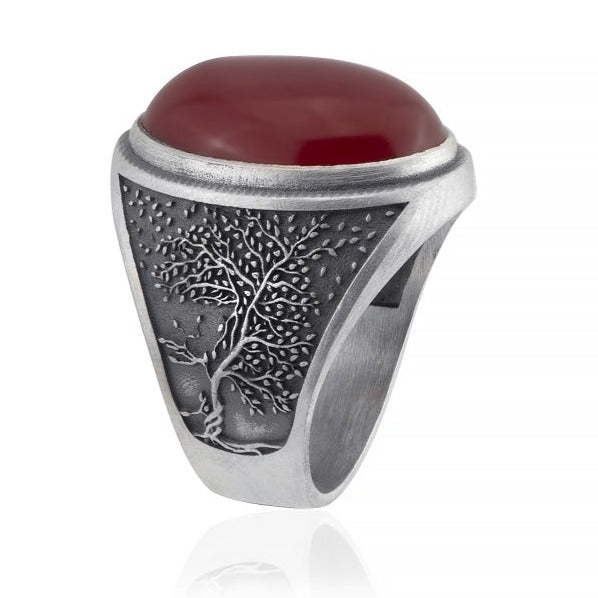 tree of life carnelian ring