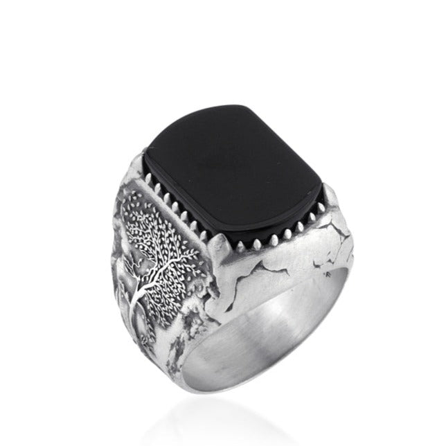 Tree Of Life Onyx Ring