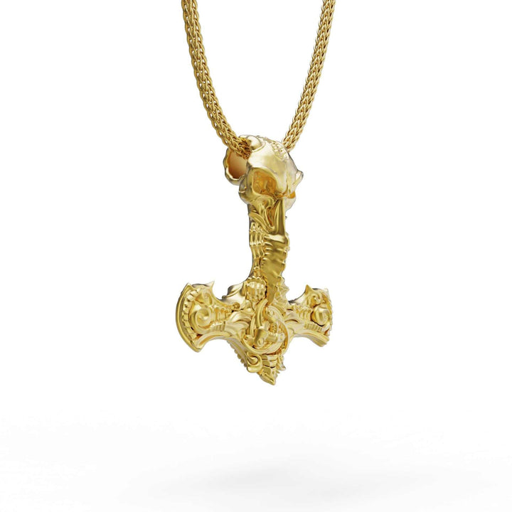 Thor Hammer Crow Necklace