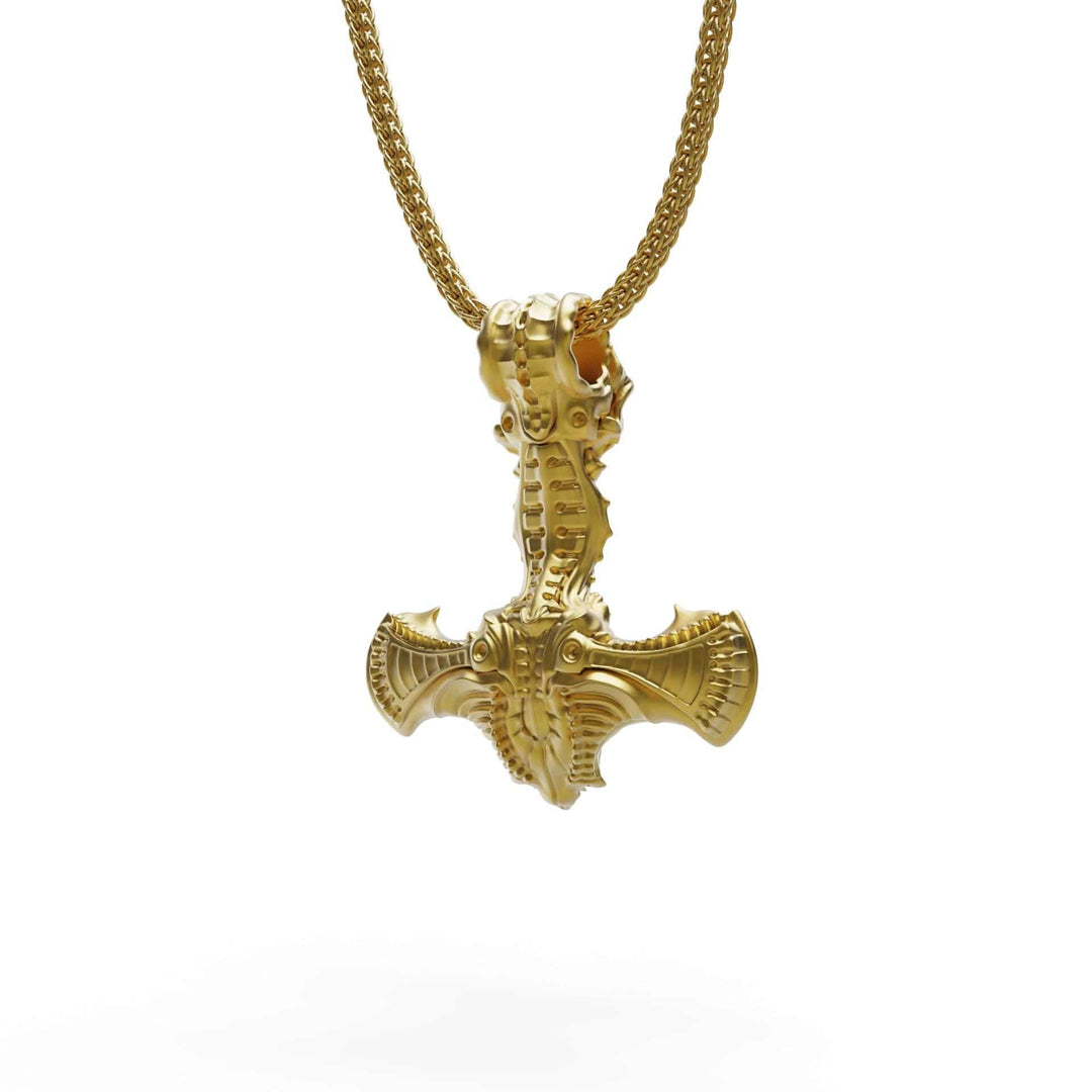 Thor Hammer Crow Necklace