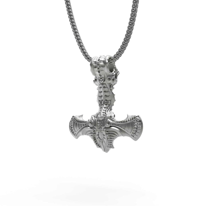Thor Hammer Crow Necklace