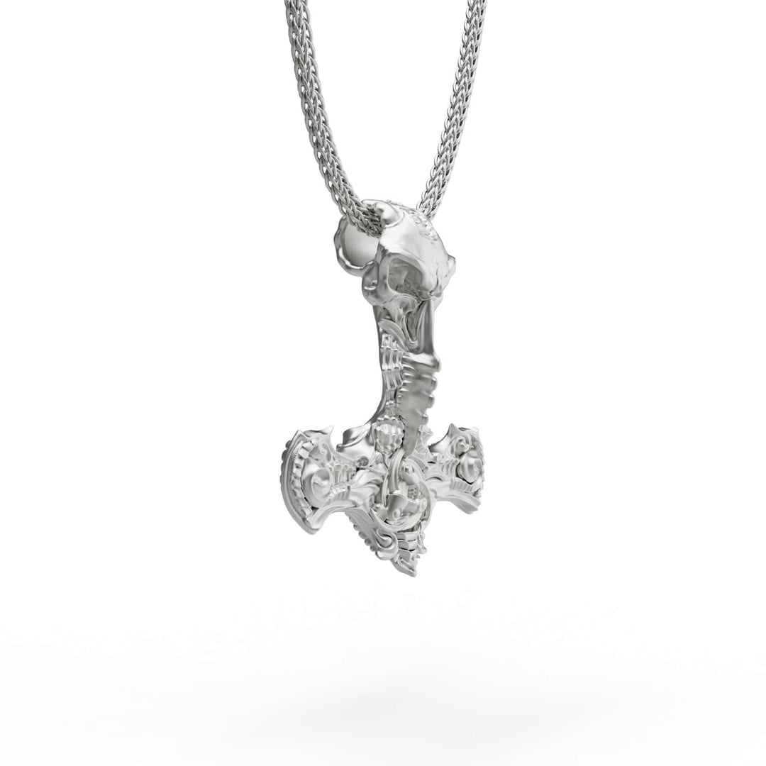 Thor Hammer Crow Necklace