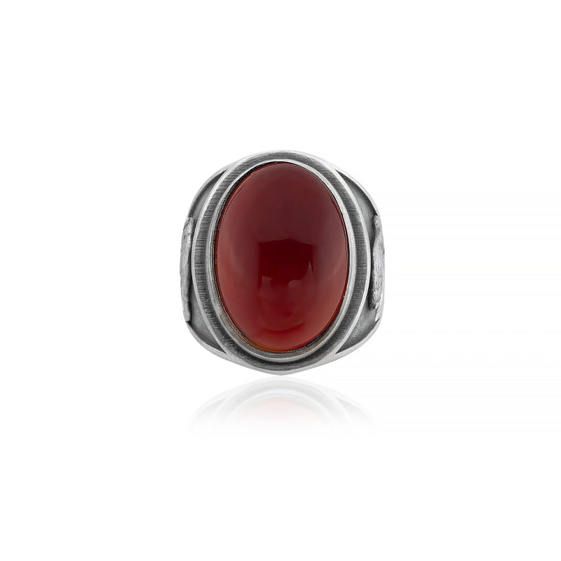 carnelian wolf ring