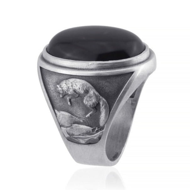 wolf onyx ring