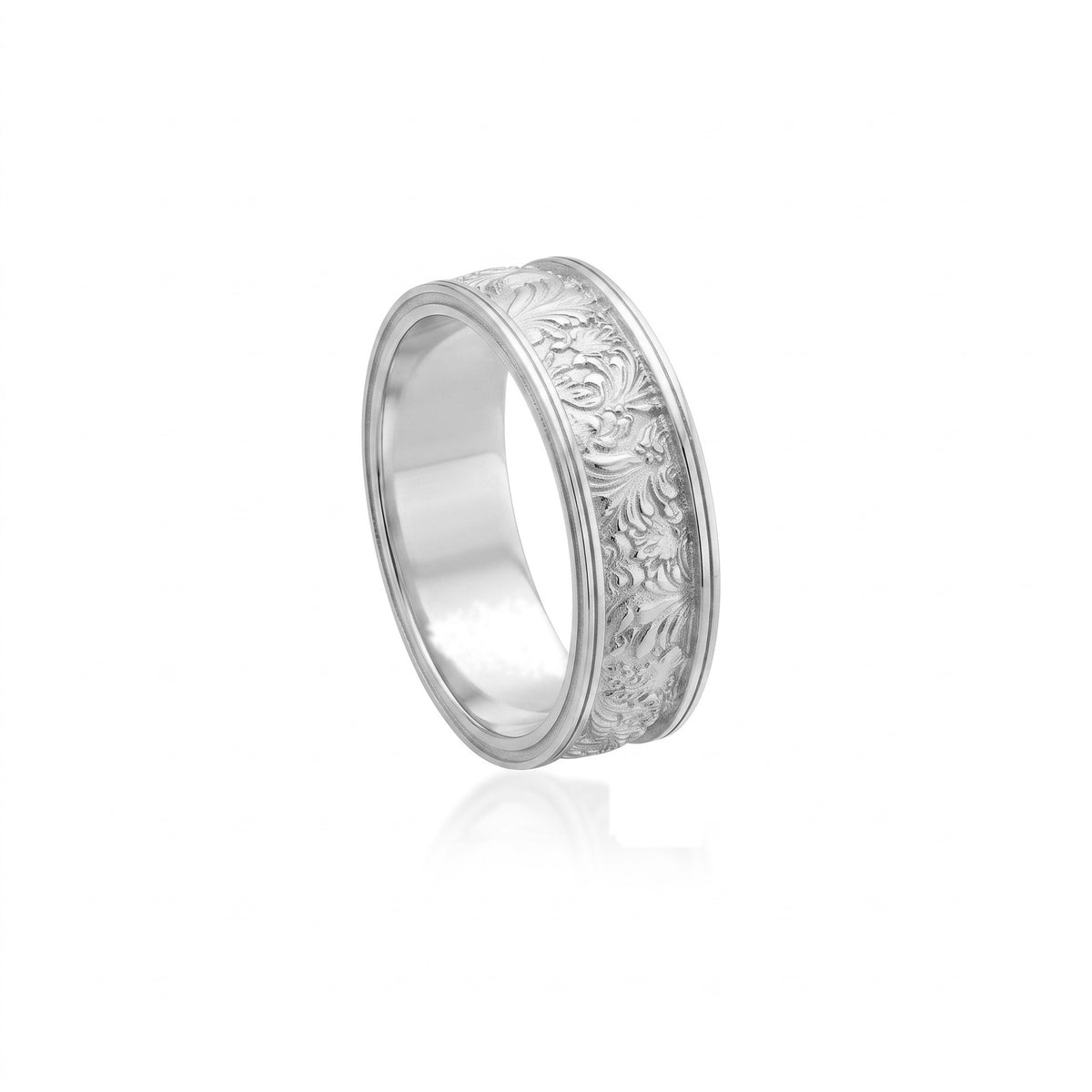 Leaves and Flowers Band Ring
