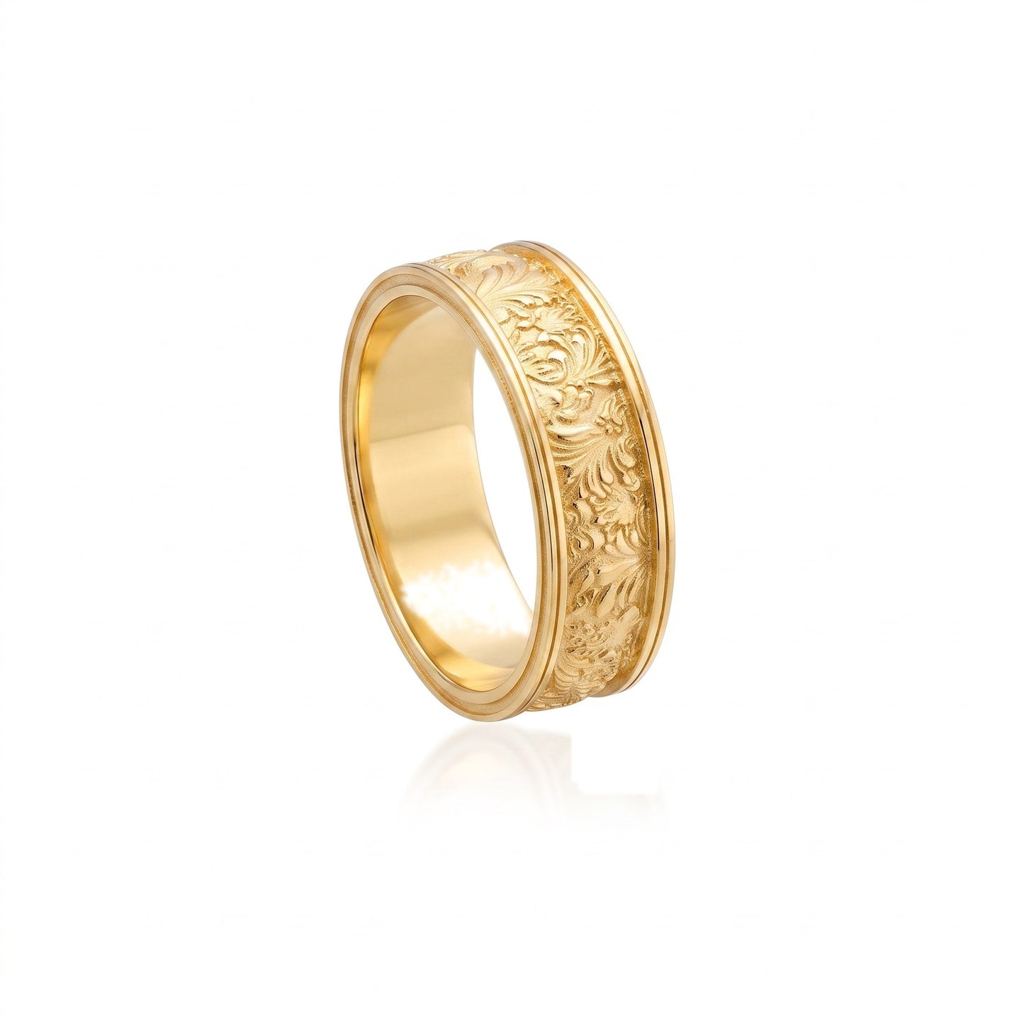 Leaves and Flowers Band Ring