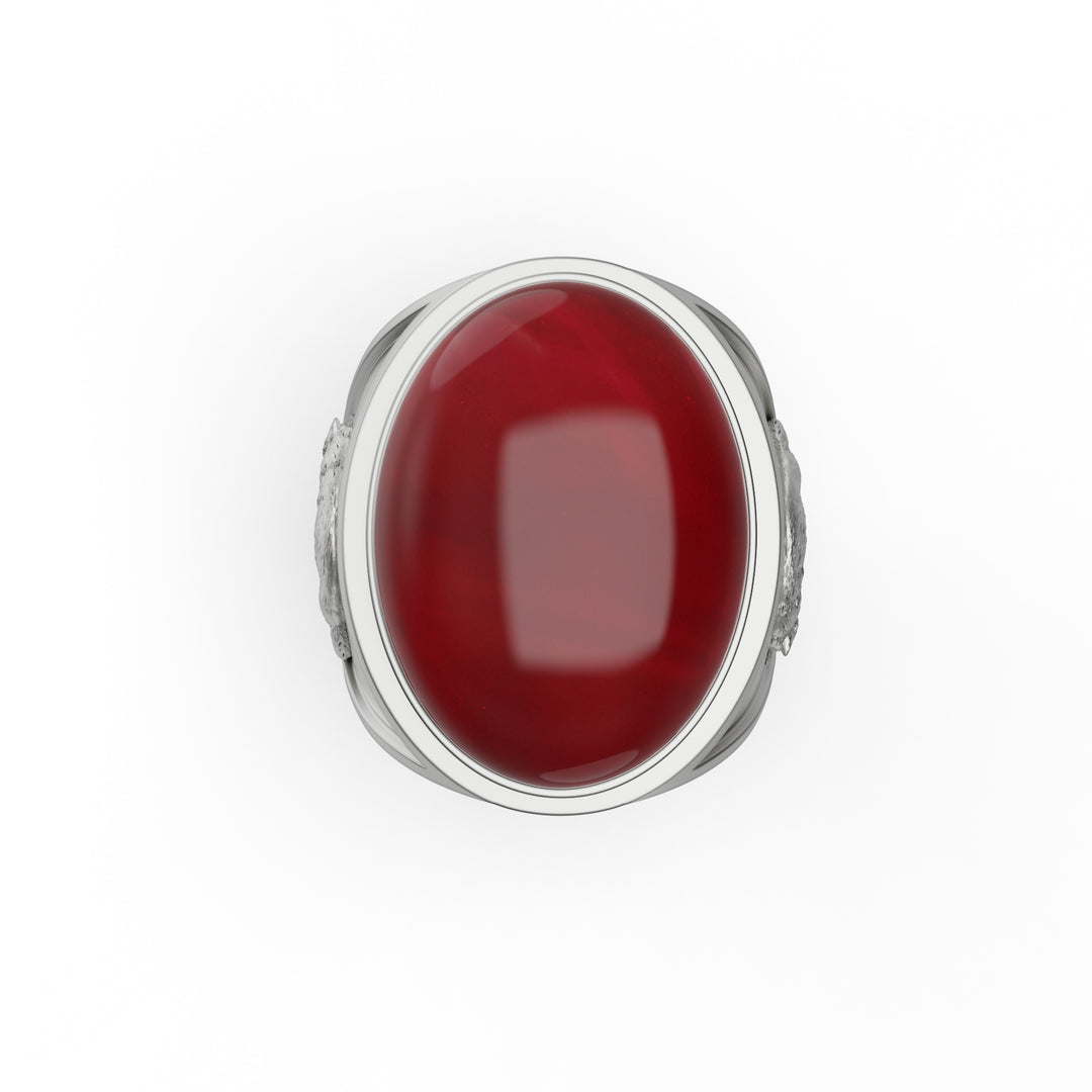 Wolf Carnelian Ring