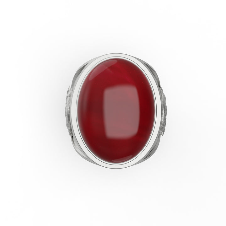 Wolf Carnelian Ring