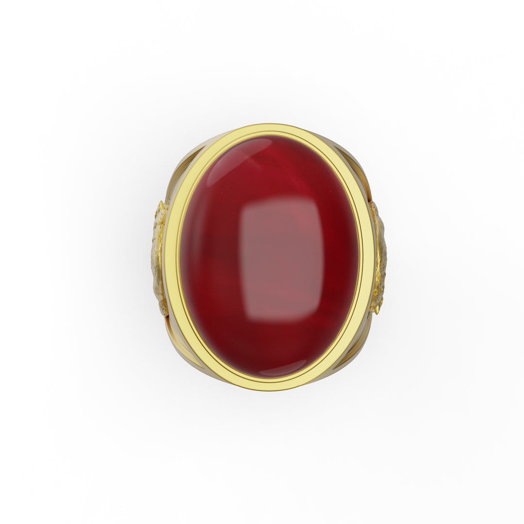 Wolf Carnelian Ring