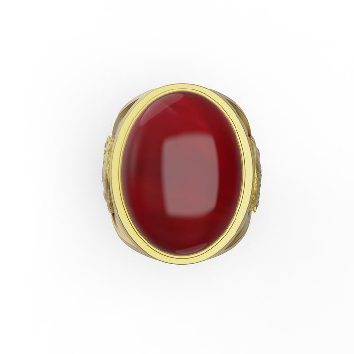 Wolf Carnelian Ring