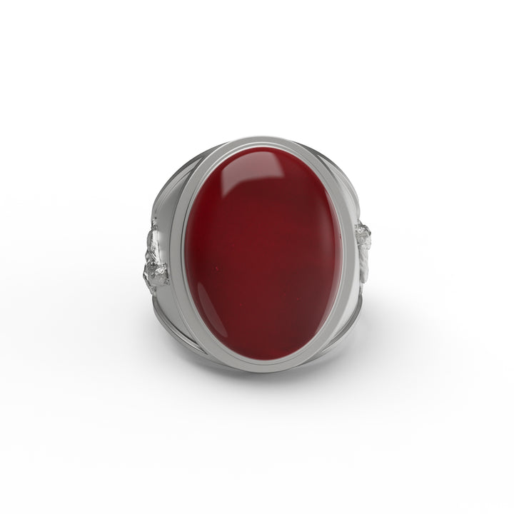 Howling Wolf Carnelian Ring