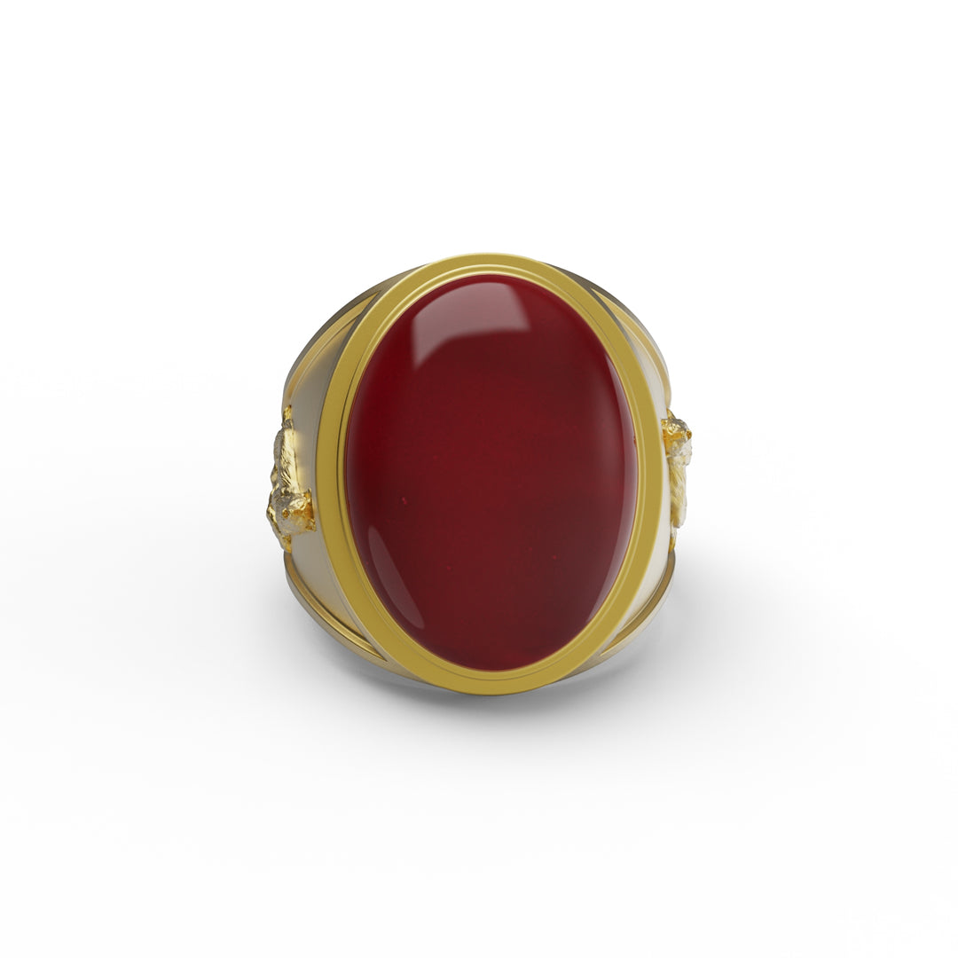 Howling Wolf Carnelian Ring